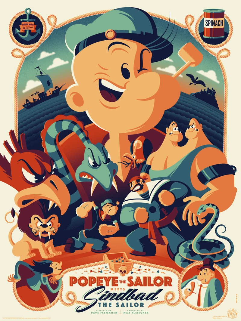 Illustration for article titled An Energetic, Colorful New Popeye Poster Definitely Ate Its Spinach